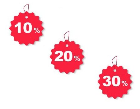 Promozione sconto 10/20/30%